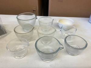 lot 64 image: Lot Of Vintage Apothecary Laboratory Glass Footed Mortars - In Great Condition&nbsp