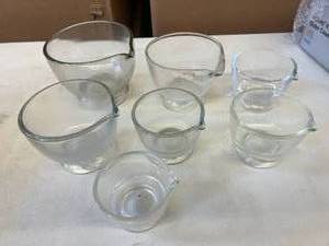 lot 55 image: Lot Of Vintage Apothecary Laboratory Glass Footed Mortars - In Great Condition&nbsp