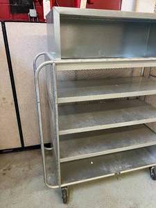 lot 81 image: 5 Shelve Mobile Enclosed Case Cart - Great Condition