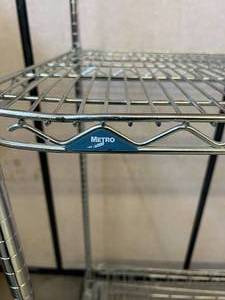 lot 83 image: Metro Heavy Duty 2 Rack Shelf Stainless Steel Mobile Wire Transport Storage Cart Truck NSF - In Good Condition Approx 69.5 x 24 x 62.5