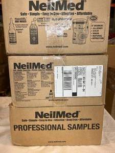 lot 94 image: 3 Cases NEW NeilMed Sinus Rinse by Dr. Mehta All Natural Sinus Relief Soothing Saline Solutions - 8 oz. Squeeze Bottles and Premixed Packet plus Coupons