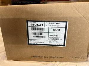 lot 108 image: MSRP $400 1 Case (24 each) NEW Steris 1505J1 7 oz. Pre-Klenz Point of Use Processing Gel -&nbspproven to keep the soil moist for up to 72 hours, allowing for a quicker, more thorough manual cleaning process -&nbspExpiration 626&nbsp