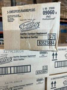 lot 109 image: MSRP $1000  13 Cases (3 each per case) NEW P&ampG Professional 09060 Swiffer Professional Sweeper Implements -Leaves your floors up to three times cleaner than a broom does on dirt, dust and hair
