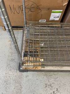 lot 119 image: Metro Heavy Duty 2 Rack Shelf Stainless Steel Mobile Wire Transport Storage Cart Truck NSF - In Good Condition Approx 69.5 x 24 x 62.5