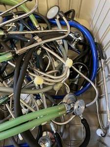 lot 134 image: Lot of Various Stethoscopes and McKesson Sphygmomanometer - In Good Condition