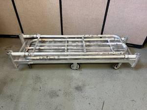 lot 70 image: Heavy Duty Mobile&nbspCollapsible U-boat&nbspWire Transport Storage Cart Truck -provides durability and maneuverability with a lightweight, collapsible design to save space when not in use. Good Rolling&nbspCondition&nbsp68 x 64 x 20&nbsp