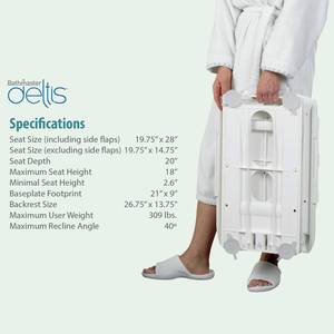 lot 129 image: WOW MSRP $1000 Bathmaster Deltis Bathlift, Motorized Bath and Shower Seat with Comfortable Blue Cover, Backrest, Transfer Flaps, Waterproof Hand Controller, and Rechargeable Batteries, 300 lbs Weight Capacity - Good Working Condition