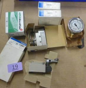 lot 19 image: New Omron limit switches, Asco valve, gauge