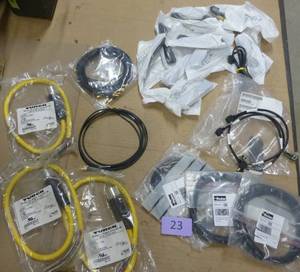 lot 23 image: Turck CKM 19-19-0.7 cables, Parker cables CB-M8-4P-2M  etc