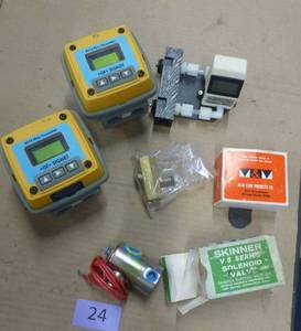 lot 24 image: Flow transmitters and valves