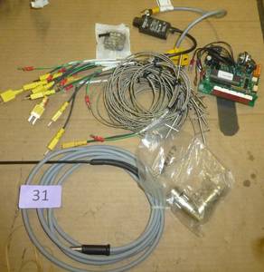 lot 31 image: a bunch of temp sensors, a fiber cable, digital display, etc