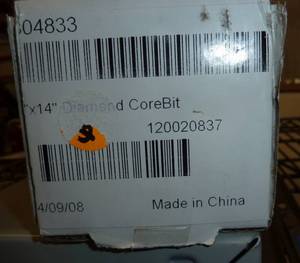 lot 44 image: Diamond core drill bit 2x14 inch