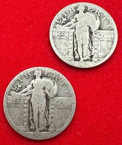 Lot of 2 Standing Liberty Quarters