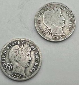1905 & 1916 Barber Dimes