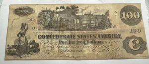 1862 Confederate $100 Bill