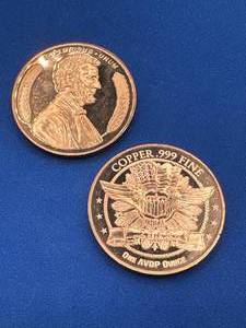 Lot of 2 Investment Grade 1oz Copper Rounds