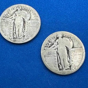 Lot of 2 Standing Liberty Quarters