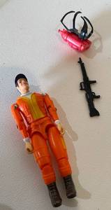 lot 65 image: 1983 A-Team Murdock Galoob with weapon and backpack Vintage Toy Figurine
