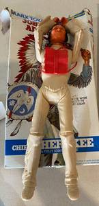 lot 69 image: Johnny West Large Lot with General Custer, Chief Cherokee, Geonimo, Sam Cobra, multiple horses, and accessories 1975 Vintage Toys