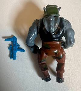 lot 18A image: Rocksteady TMNT 1988 Action Figure Teenage Mutant Ninja Turtles Vintage Toy