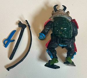 lot 21A image: Samurai Leonardo 1990 TMNT Action Figure Teenage Mutant Ninja Turtles Vintage Toy