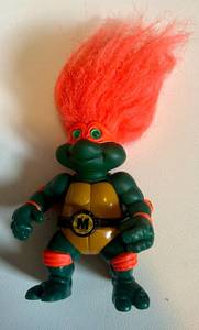 lot 24A image: Michael Angelo TMNT Troll Doll Action Figure Teenage Mutant Ninja Turtles Vintage Toys