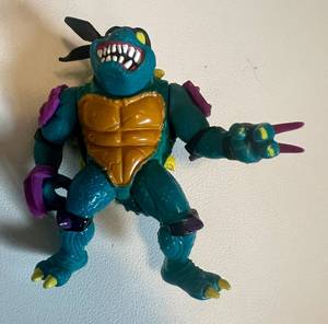 lot 27A image: Slash 1990 TMNT Action Figure Playmates Teenage Mutant Ninja Turtles Vintage Toy