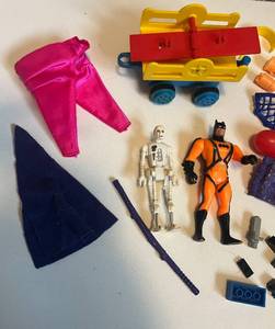 lot 30A image: Various Vintage Toy Accessories and Figures - TMNT, Batman Star Wars, Legos, He-Man, and More