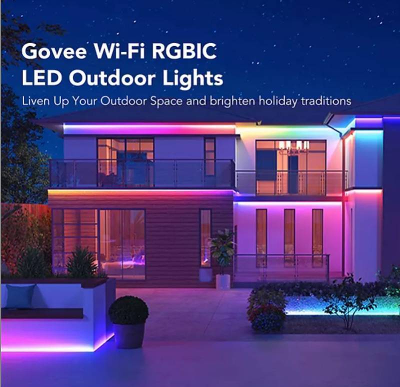 lot 197 image: NEW Govee Outdoor 32.8ft RGBIC LED Strip Light Wi-Fi  Bluetooth