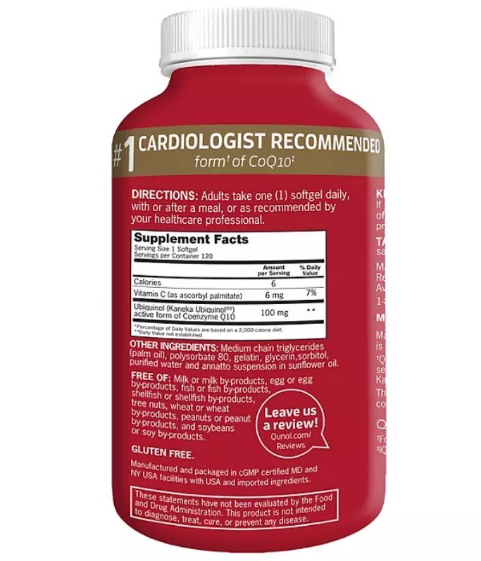 lot 227 image: NEW Qunol Mega CoQ10 Ubiquinol Softgels, 100 mg 120 ct.