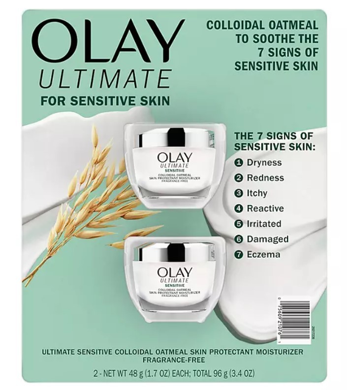 lot 234 image: NEW Olay Ultimate Soothing Face Moisturizer for Sensitive Skin, Fragrance-Free, 1.7 oz., 2 pk.