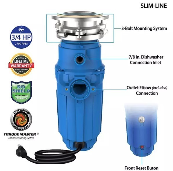 lot 295 image: NEW American Standard Compact 34 HP Garbage Disposal