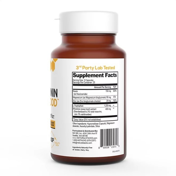 lot 310 image: NEW Natural Stacks Serotonin Brain Food Capsules 75 ct.