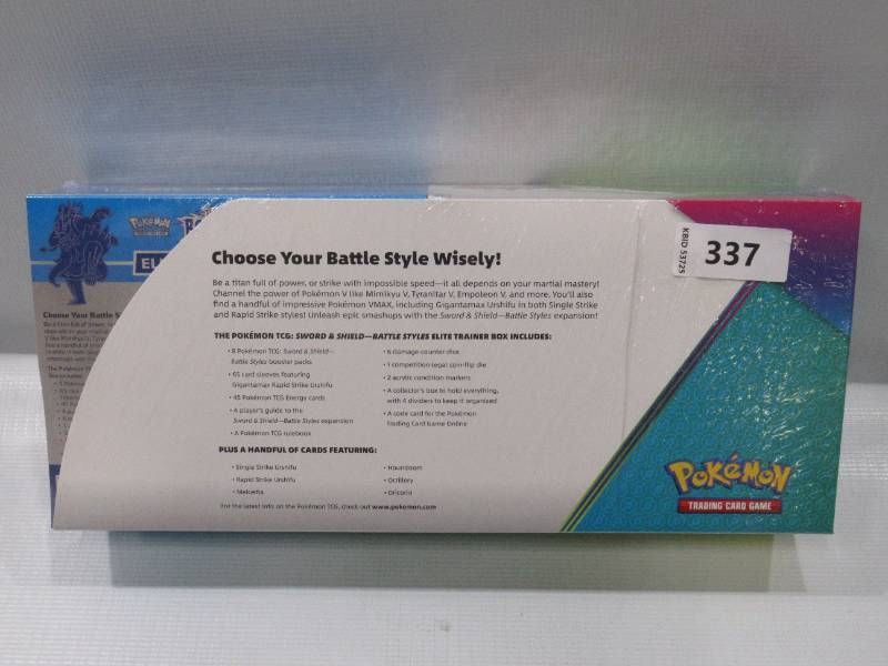 lot 337 image: NEW Pokmon Urshifu Rapid Strike Elite Trainer Box  6 Bonus Cards