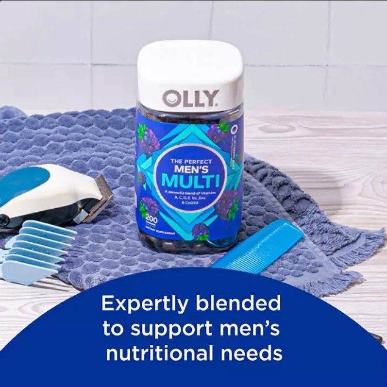 lot 146 image: NEW OLLY Mens Multivitamin Gummy, Blackberry 200 ct.