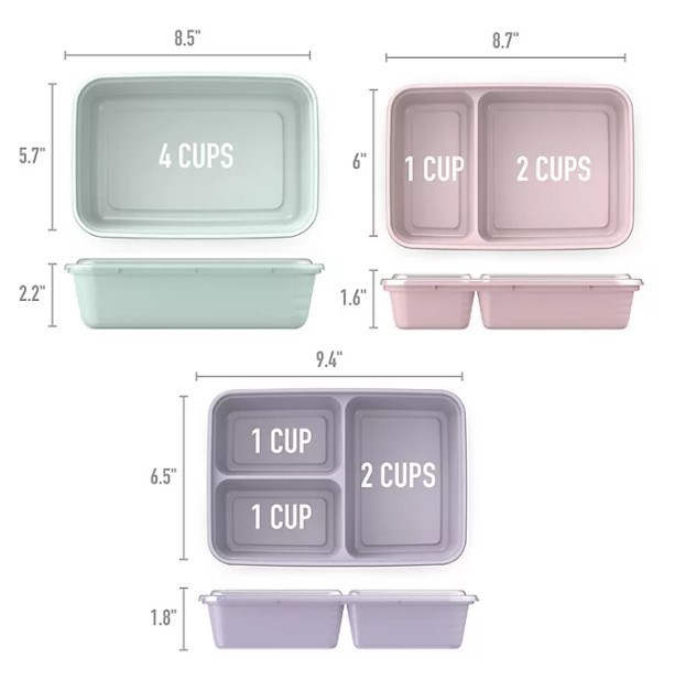 lot 157 image: NEW Bentgo 90 Piece Meal Prep Set - Floral Pastels