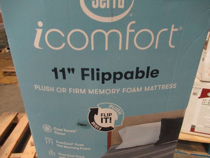 lot 90 image: NEW Serta iComfort 11 Flippable Plush or Firm Memory Foam Mattress, Queen