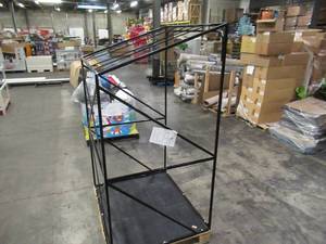 lot 109 image: Welded Black Metal Frame Built to Fit Onto Pallets with Sloped Roof - Perfect for Projects