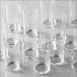 lot 240 image: NEW Members Mark 16-Piece Crystal Drinkware Set - Clear