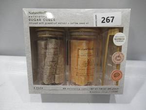 lot 267 image: NEW NatureWell Exfoliating Sugar Cubes, Grapefruit and Coffee, 20 cubes, 2 pk.