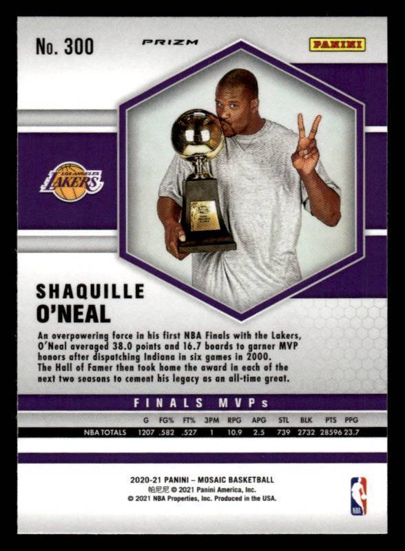 lot 24 image: 2020 Mosaic Pink Camo Shaquille ONeal #300