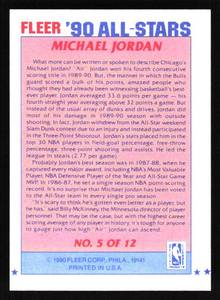 lot 13 image: 1990 Fleer All Stars Michael Jordan #5