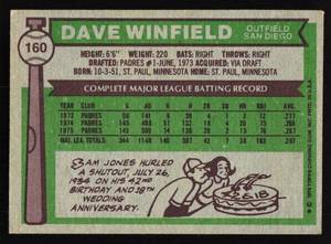 lot 32 image: 1976 Topps Dave Winfield #160