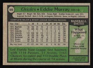 lot 41 image: 1979 Topps Eddie Murray #640