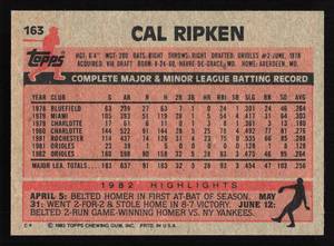 lot 45 image: 1983 Topps Cal Ripken Jr. #163
