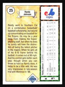lot 59 image: 1989 Upper Deck Randy Johnson Rookie Card #25