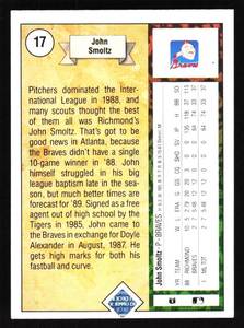 lot 61 image: 1989 Upper Deck John Smoltz Rookie Card #17