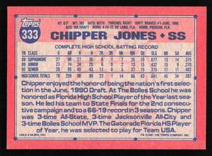 lot 62 image: 1991 Topps Chipper Jones Rookie Card #333