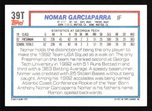 lot 65 image: 1992 Topps Traded Nomar Garciaparra Rookie Card #39T