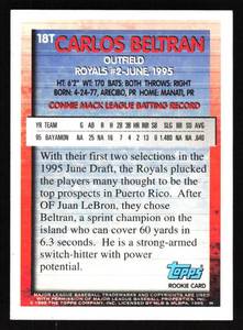 lot 73 image: 1995 Topps Traded Carlos Beltran Rookie Card #18T